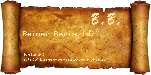 Beiner Beriszló névjegykártya